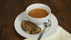 Tomato Soup & Gruyere Grilled Cheese. It isn't photogenic, but it sure is tasty! 